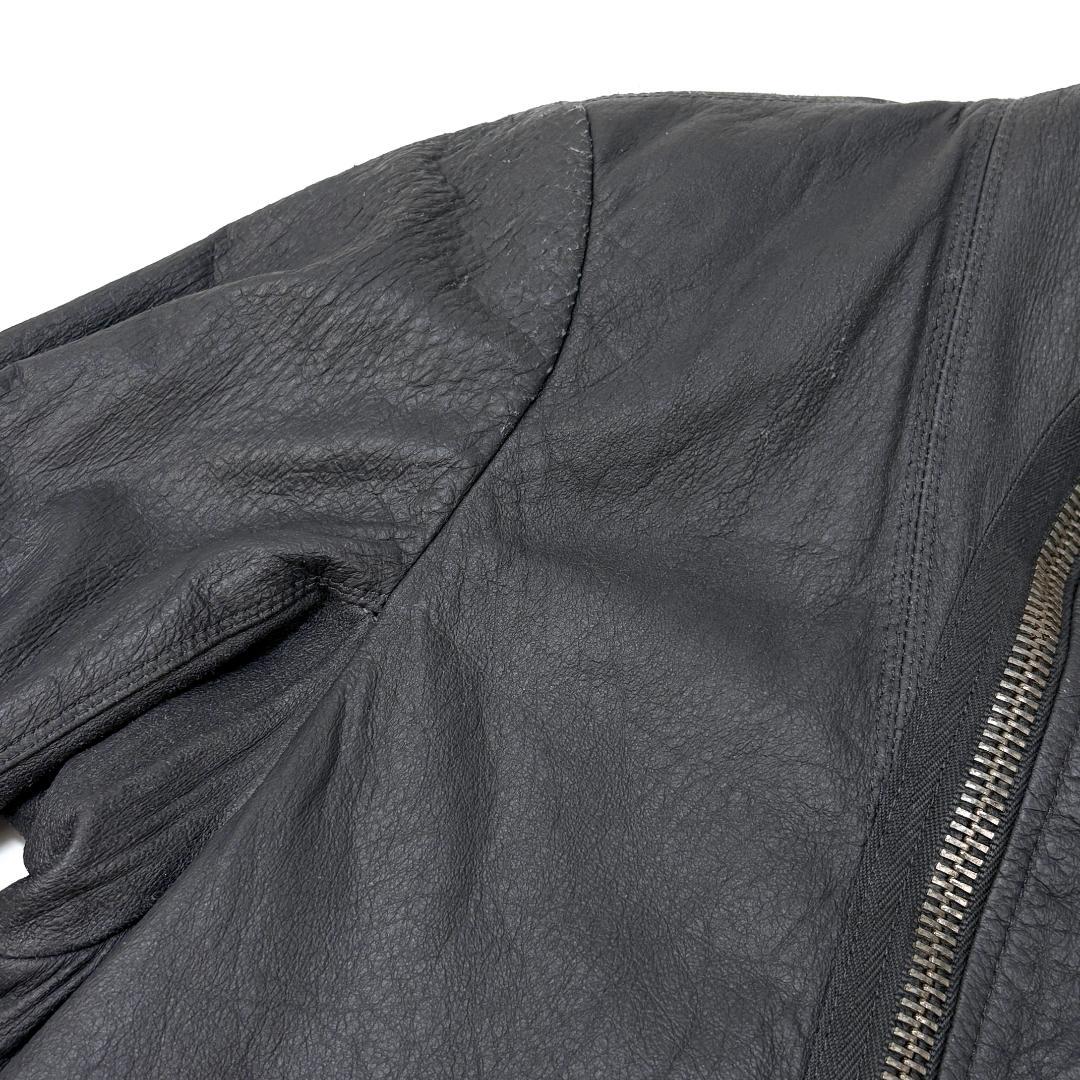 Rick Owens ラムレザー ハイネック ライダースジャケット 40 グレー