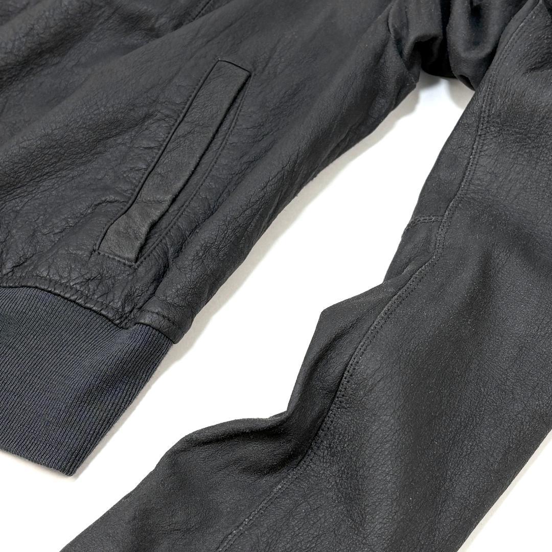 Rick Owens ラムレザー ハイネック ライダースジャケット 40 グレー