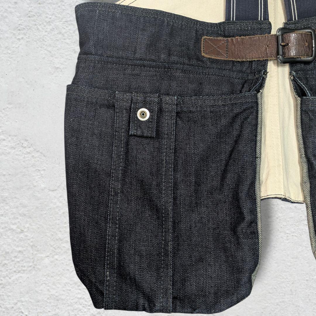 【レア美品】LEE デニム フィッシング タックルベスト 本革ベルト仕様