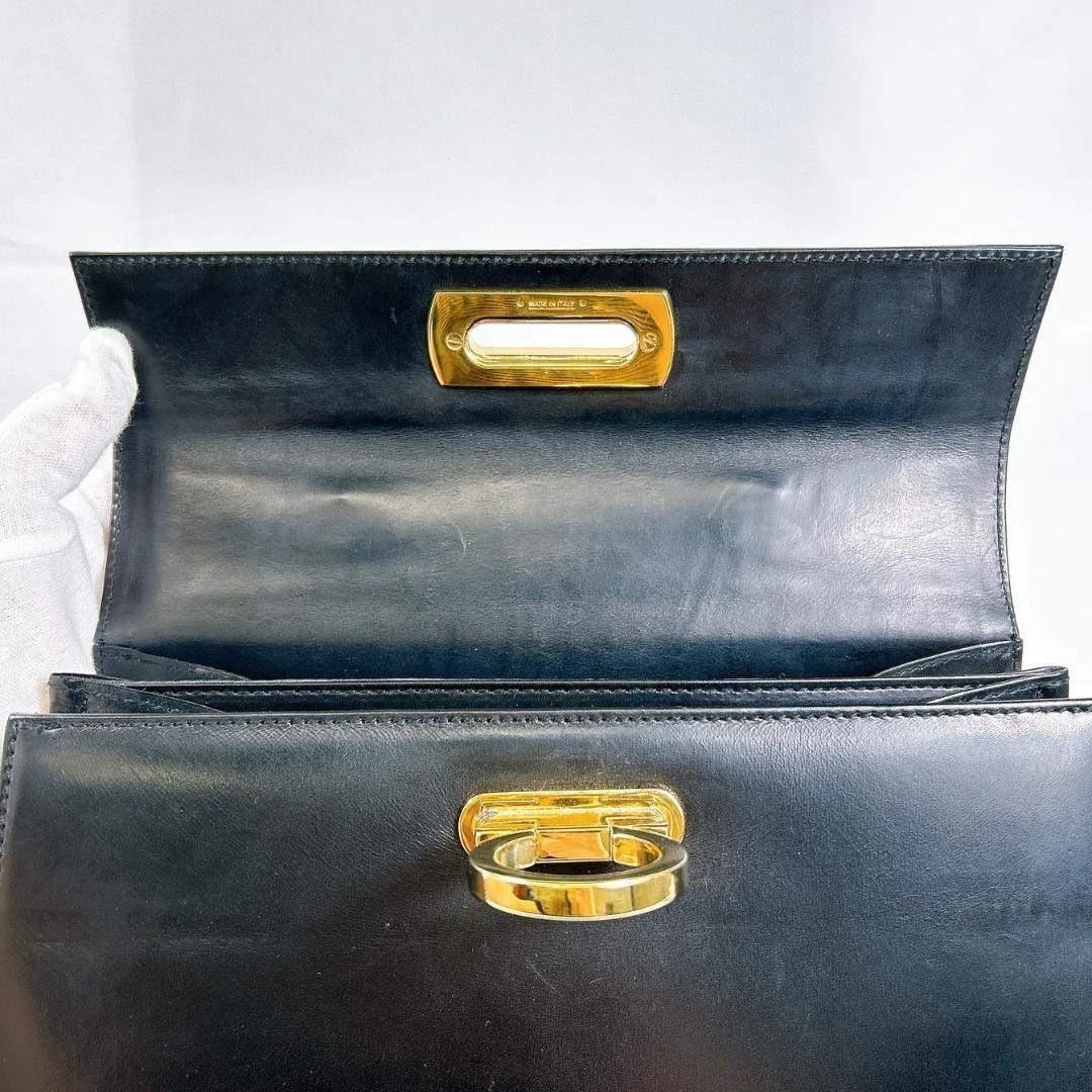 フェラガモ ガンチーニ レザー 2way フラップ ハンドバッグ