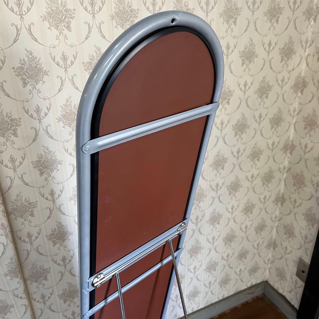 【インダストリアル】アルミフレーム アイアン スタンドミラー 全身鏡 シルバー