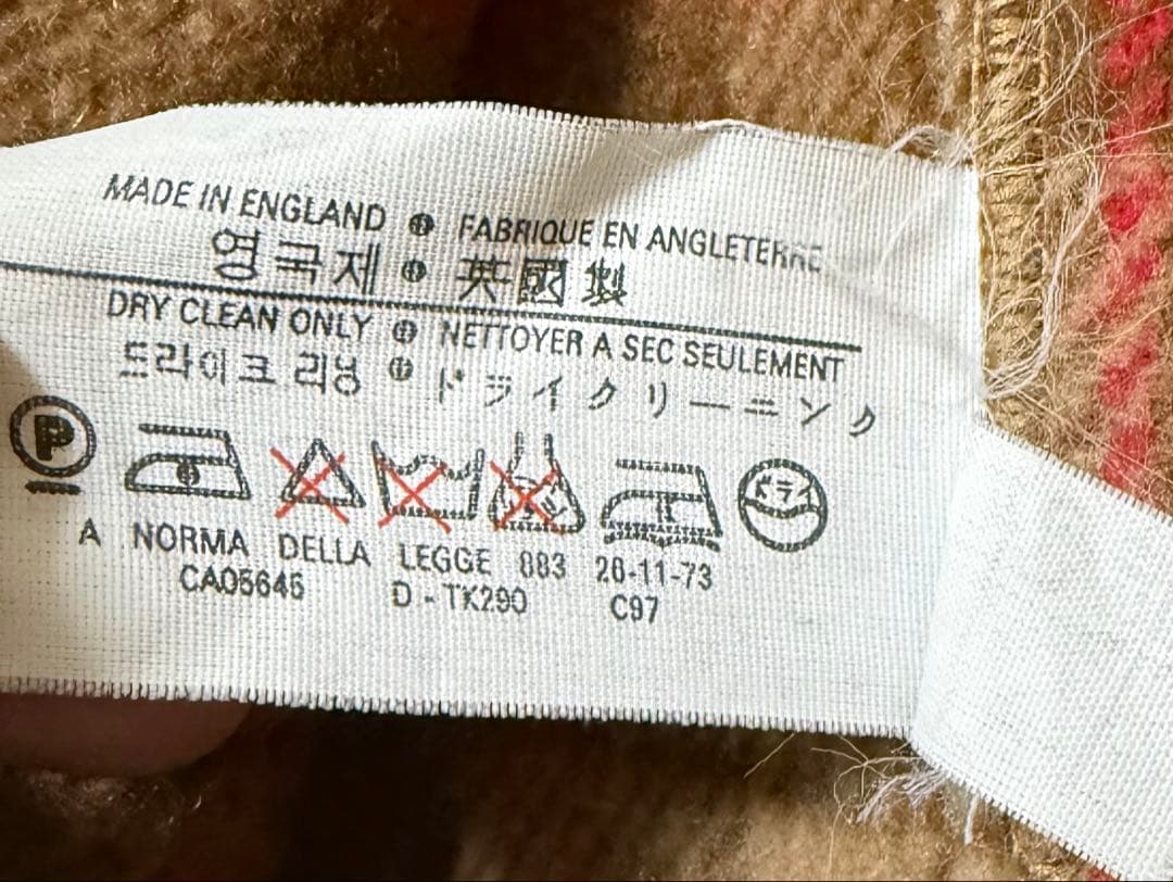 Gloverall ダッフルコート　チェック柄　英国製　キャメル色Size L