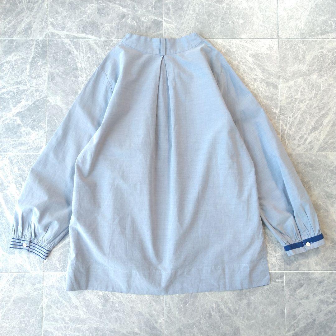 039 Huyo様 パラスパレス コットンブロード ノーカラーシャツ ブラウス