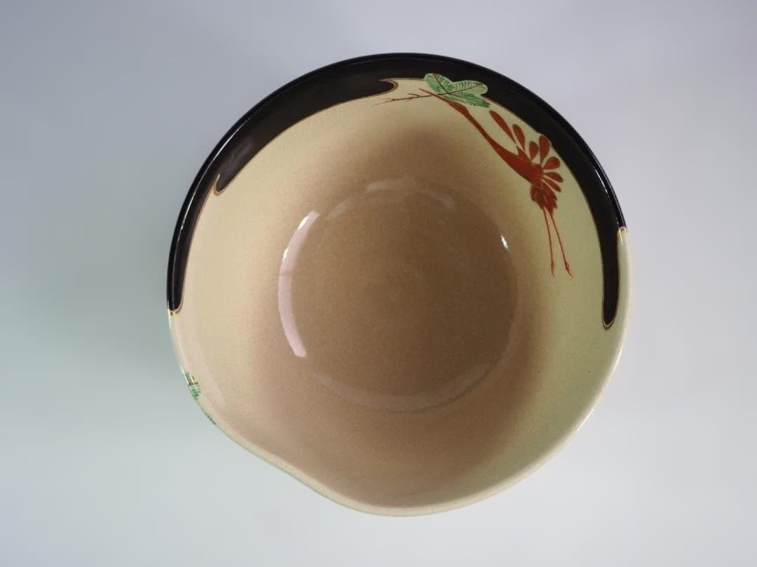 裏千家15世鵬雲斎御書付『色絵仁清写茶碗』銘：松喰鶴 16代永樂善五郎造（即全）