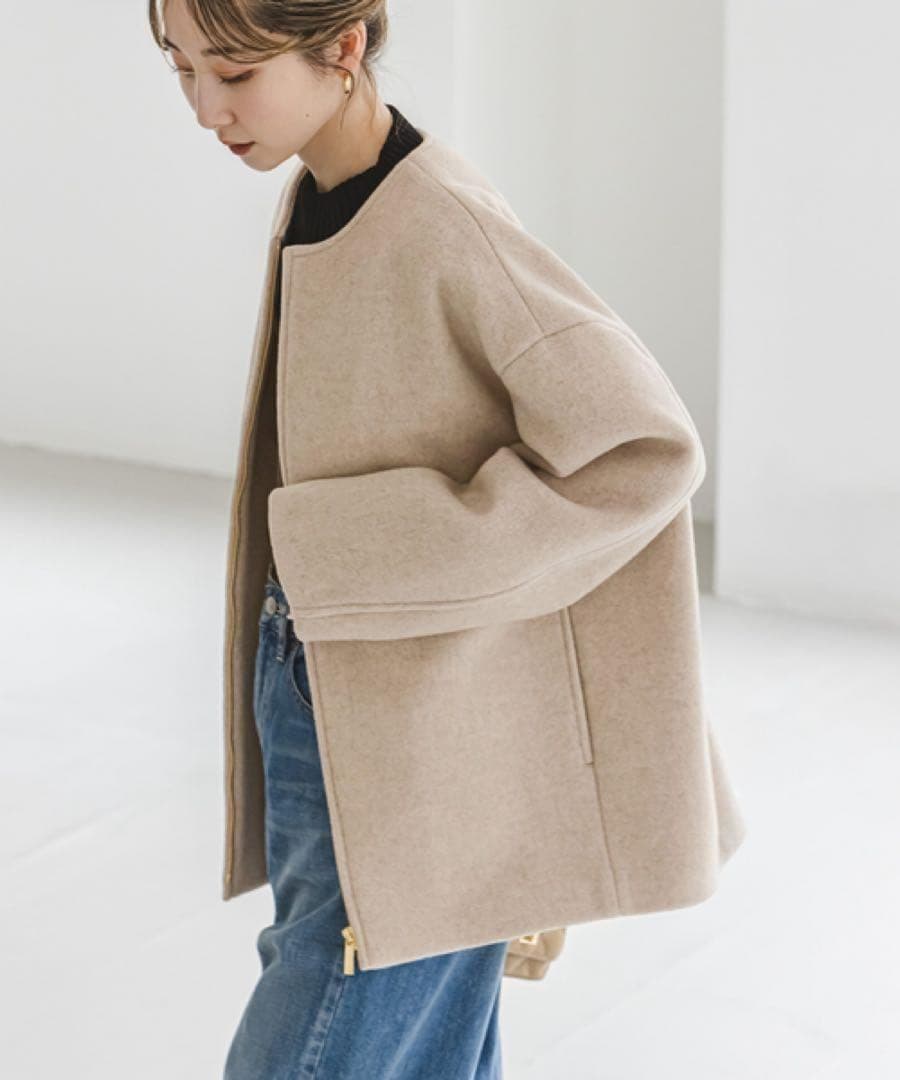 ✨美品✨大人気 ノーブル MTRカラーレスジップショートコート 近年モデル 38