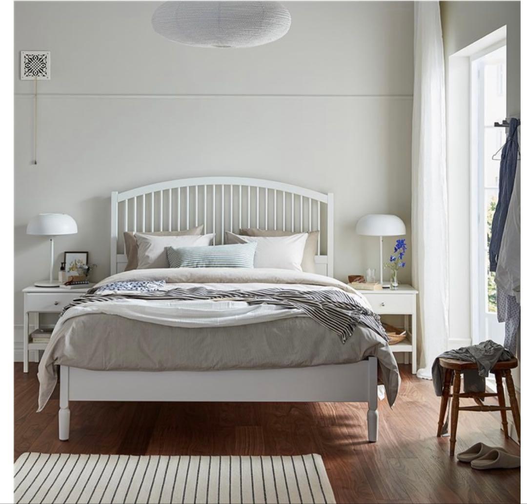 TYSEDAL ベッドフレーム ホワイト クイーンサイズ