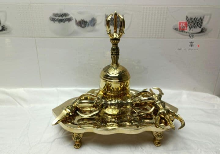 【修縁堂】真言宗法具 法器 21点セット密教 一面器寺院用仏具 チベット真鍮製