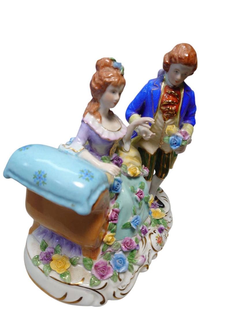 マイセン フィギュリン　お花　アンティーク　置物　陶器