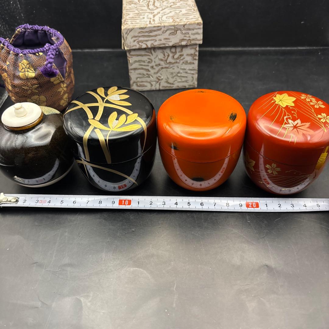 茶道具　棗　なつめ　茶入　根来塗