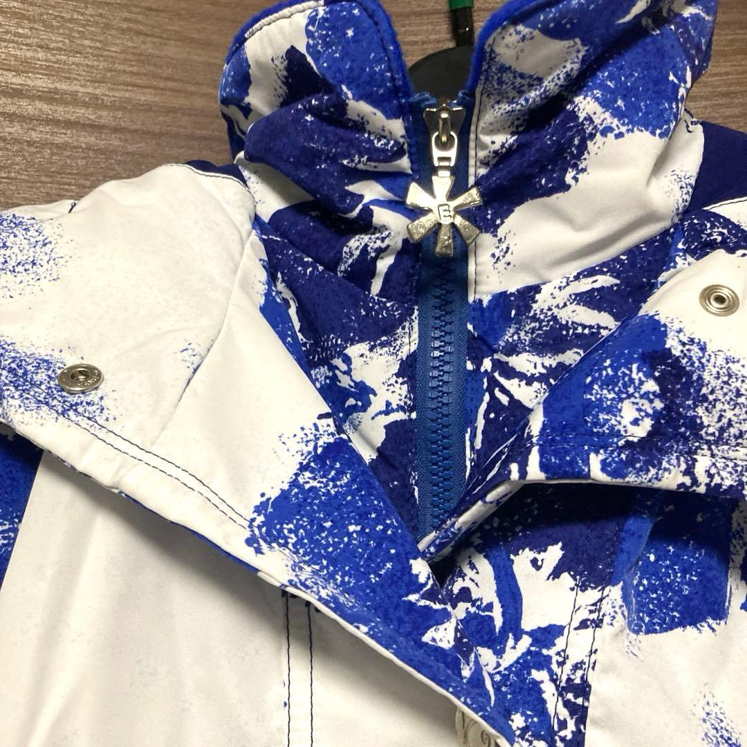 レディース　エレッセ　青白花柄スキーウェア 上下