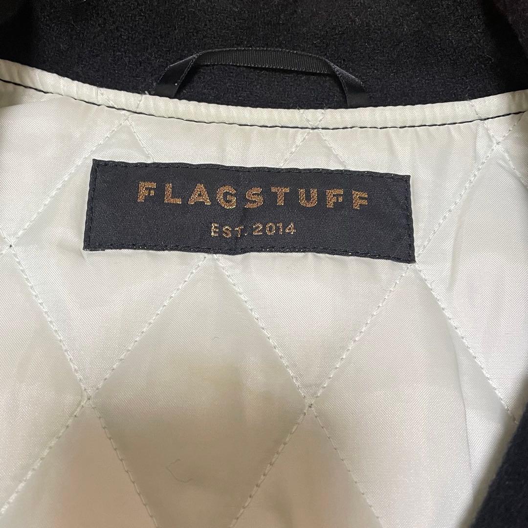 【FLAGSTAFF】 スタジャン ブラック　刺繍バック　L