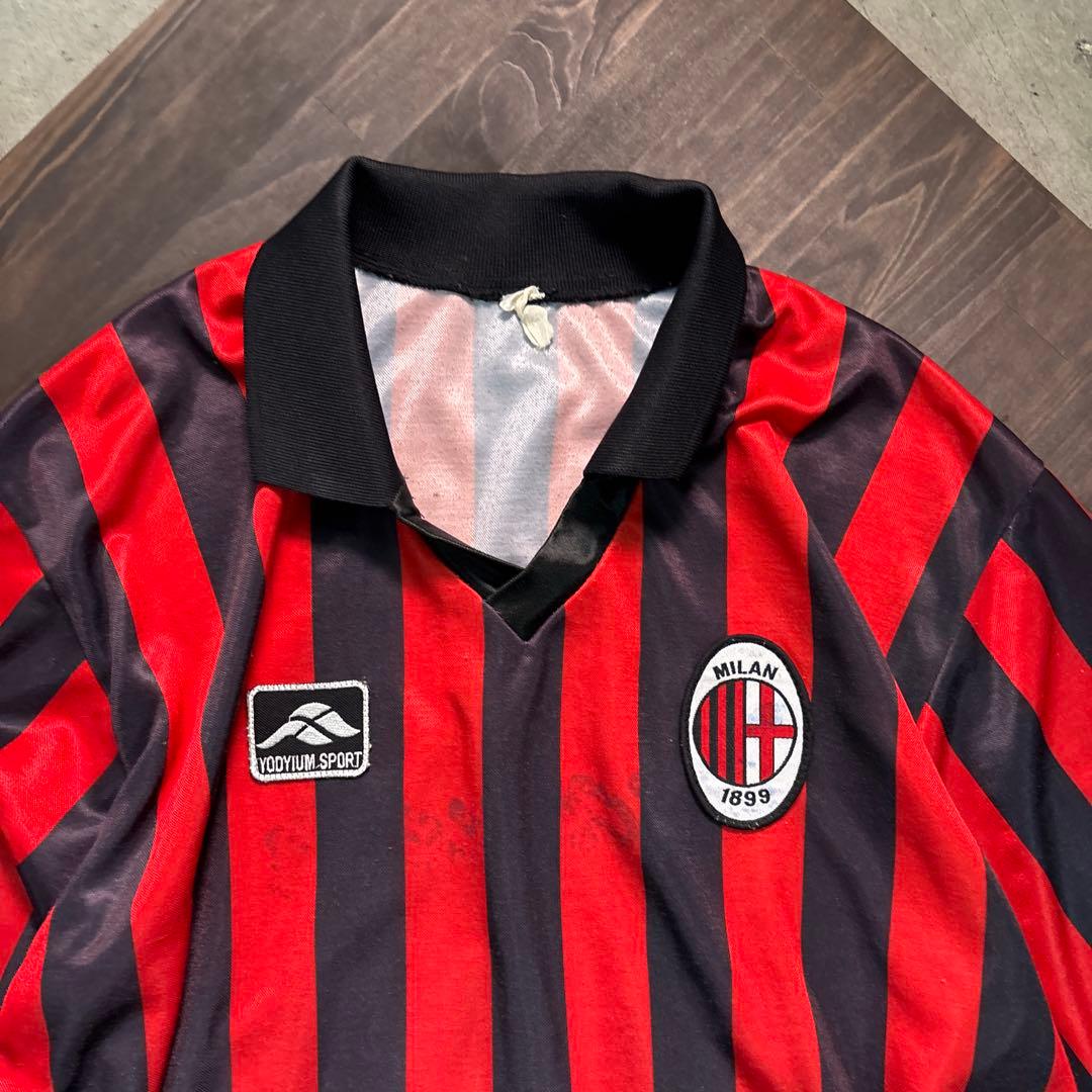 8SM1 ゲームシャツ　ストライプ柄　レプリカユニフォーム　ACミラン　古着