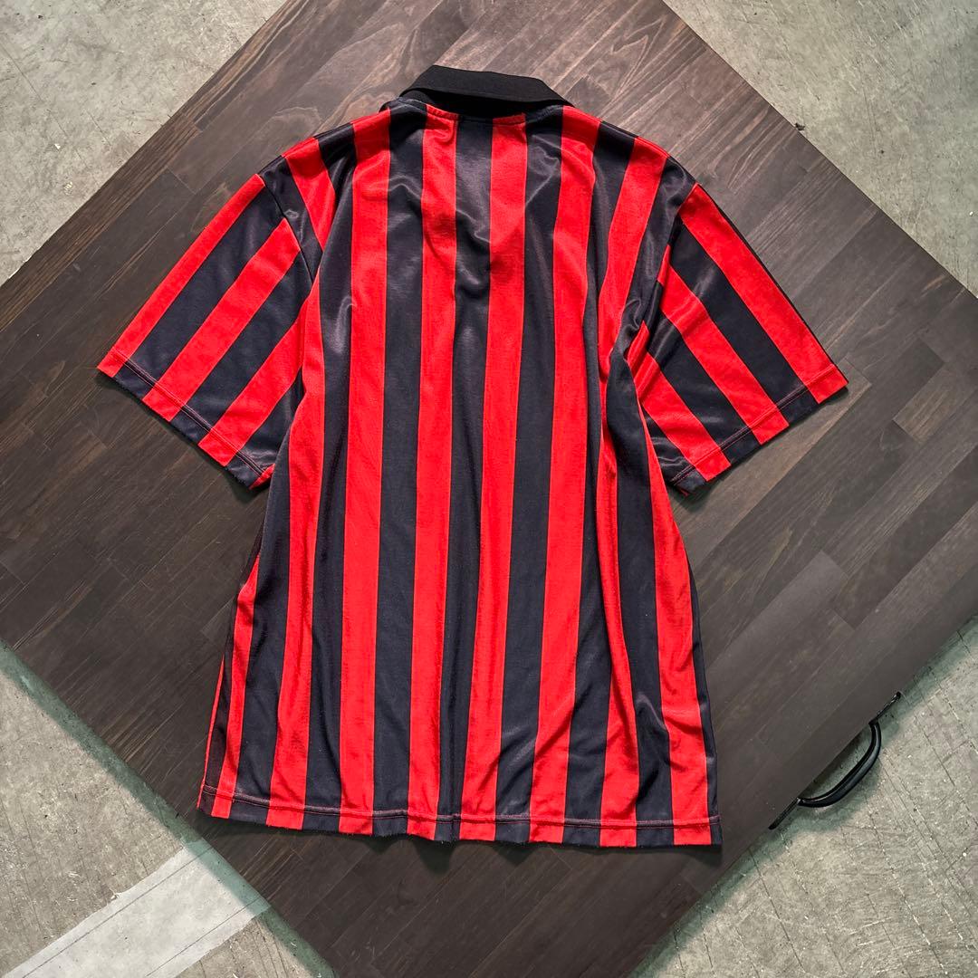 8SM1 ゲームシャツ　ストライプ柄　レプリカユニフォーム　ACミラン　古着