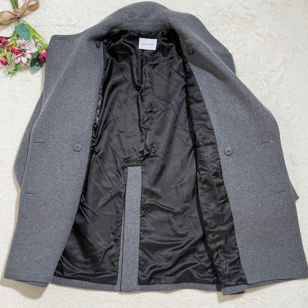 美品　Adam et Rope （アダム エ ロペ）ビッグラペルコート　グレー