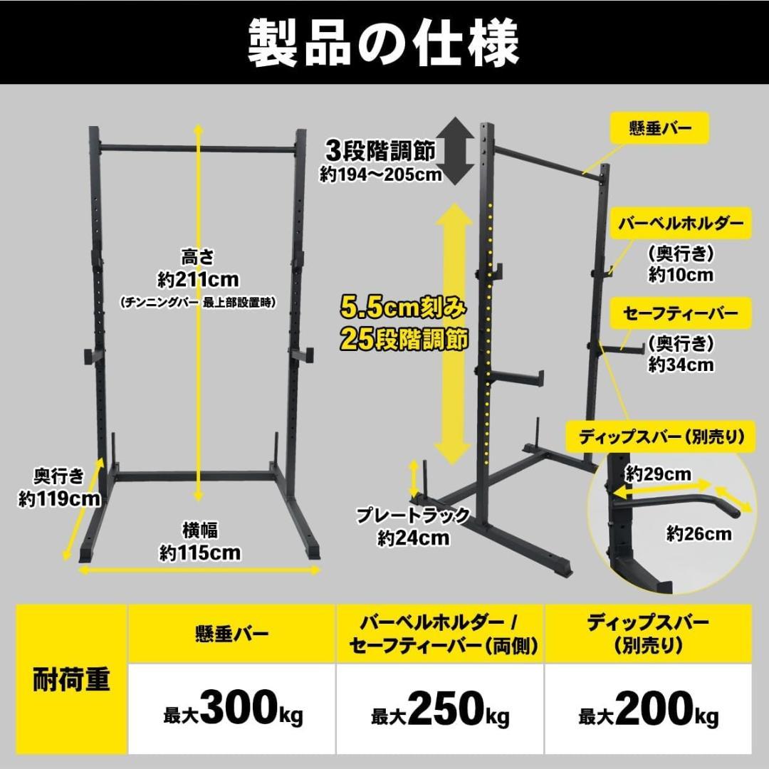 新品未使用コンボラック、懸垂、ベンチプレス、スクワット公称耐荷重300kg