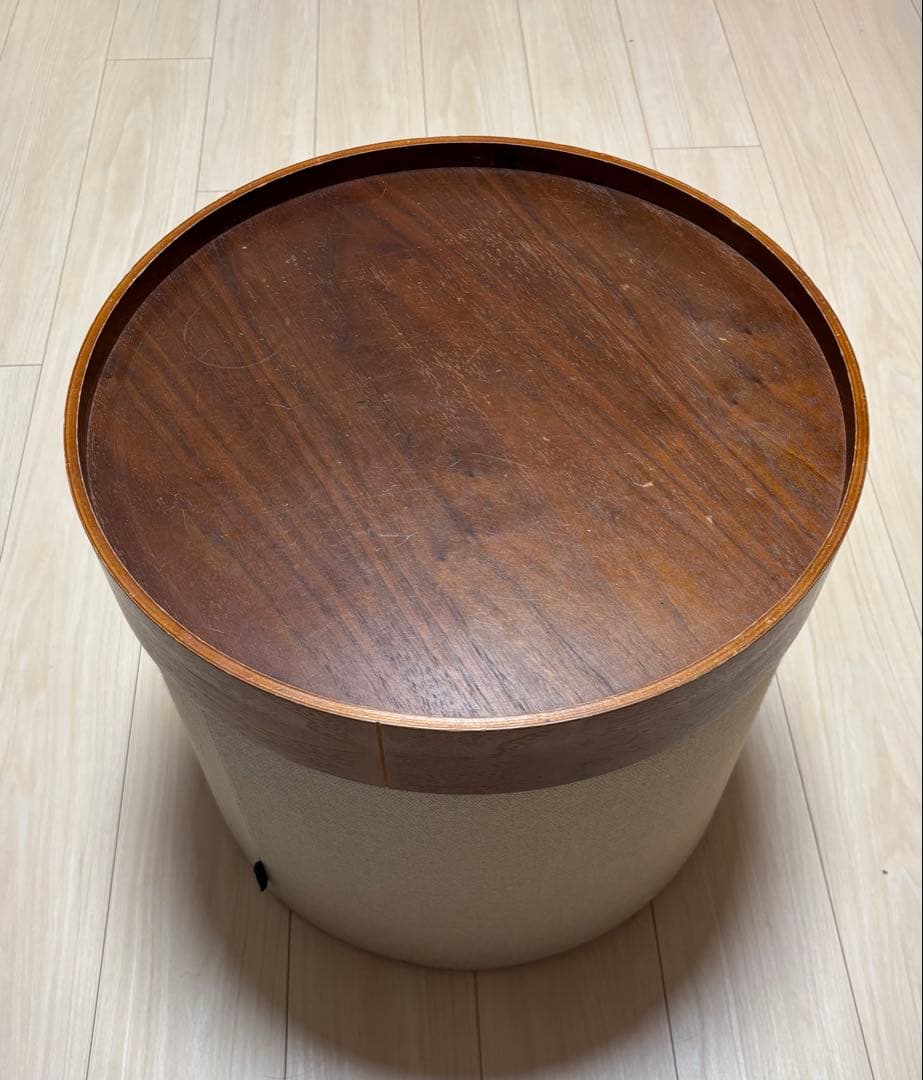 直接渡し値引有ACTUS DRUMS POUF ベージュ 直径・高さ45cm