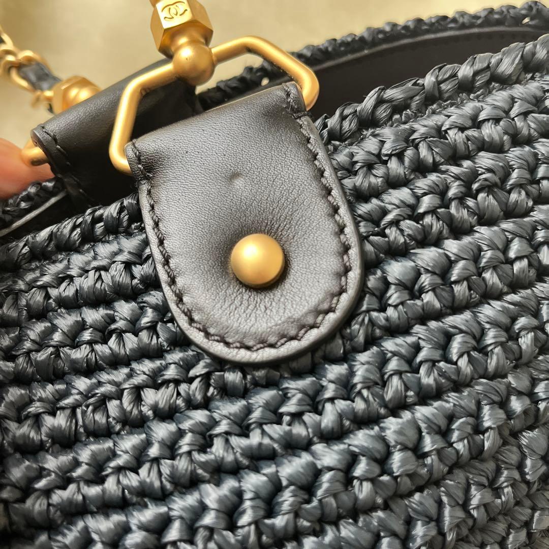 希少！シャネル　ショッピングバッグ　ストローバッグ　かごバッグ