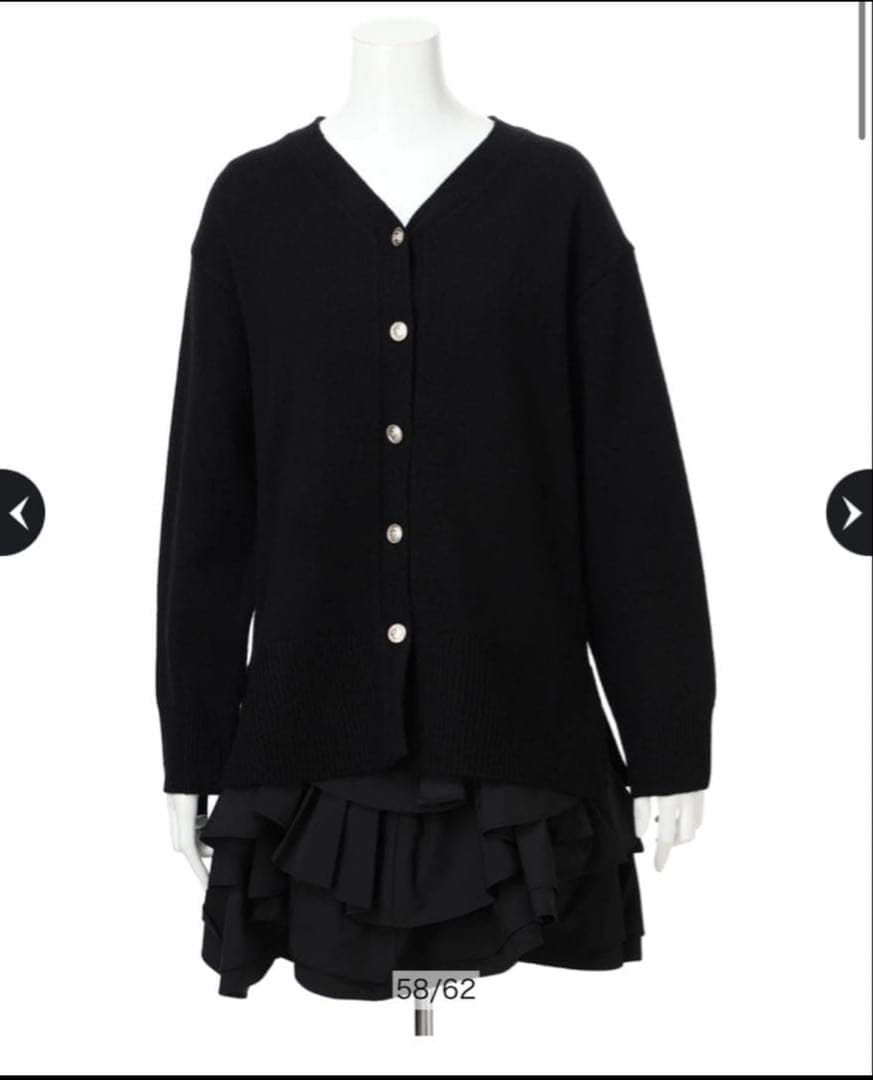 JUSGLITTY 美香さんコラボ カーデ×ペプラムワンピSET サイズS