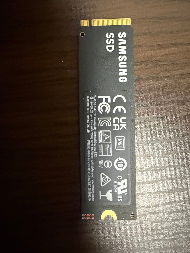 Samsung 990 PRO 1TB SSD(最大転送速度7,450MB/秒)
