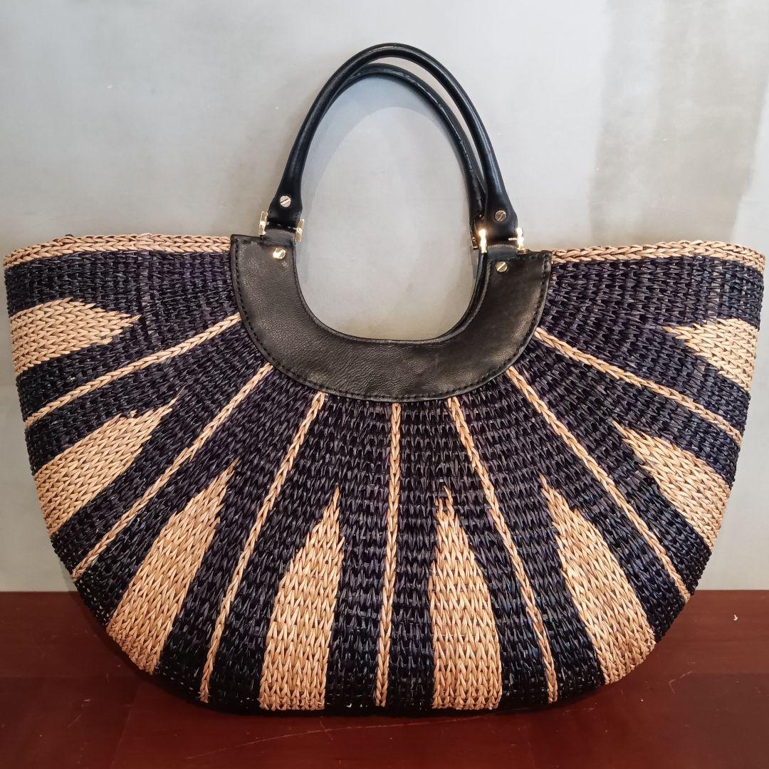 トリーバーチ Tory Burch ストロー ラージトート カゴ バッグ