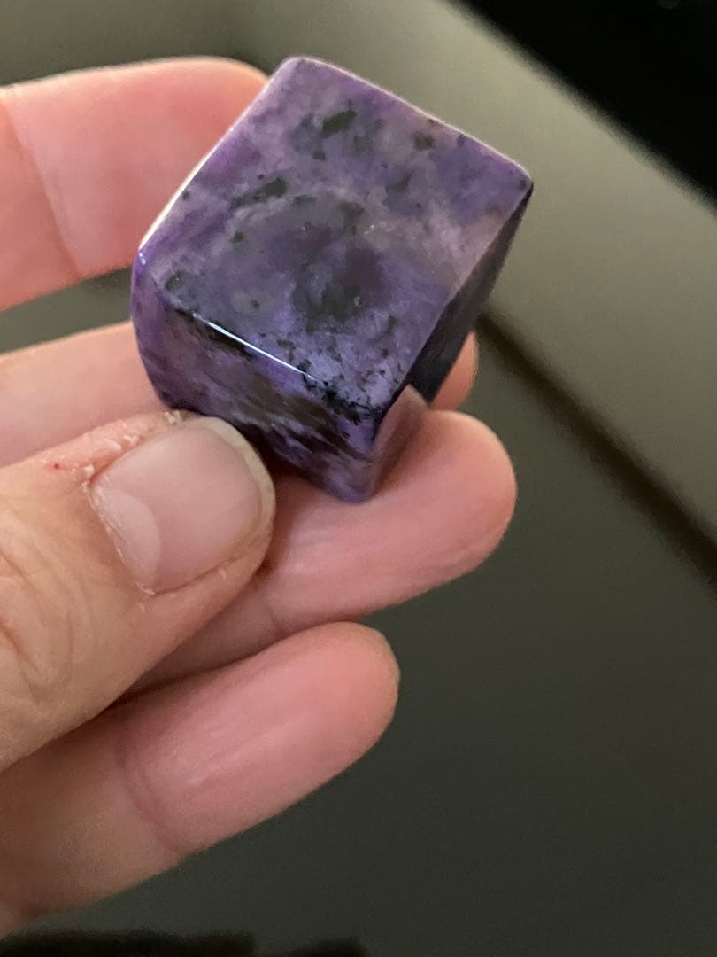 よしみさま専用チャロアイト　キューブ　2個セット　天然石置物　Z141