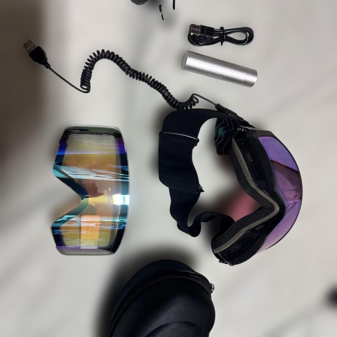 Hubo sports 電熱ゴーグル新品のスペアレンズアンカーの充電式バッテリー