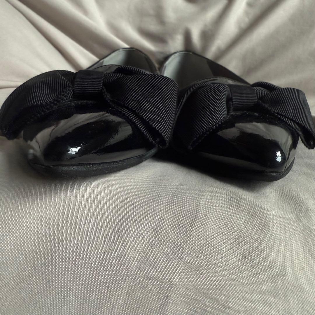 極美品☆ダイアナ オペラシューズ ポインテッドトゥ リボン エナメル フラット