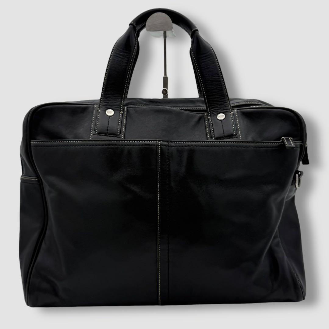 【良品】コーチ　COACH 2way ビジネスバッグ　レザー　ブラック