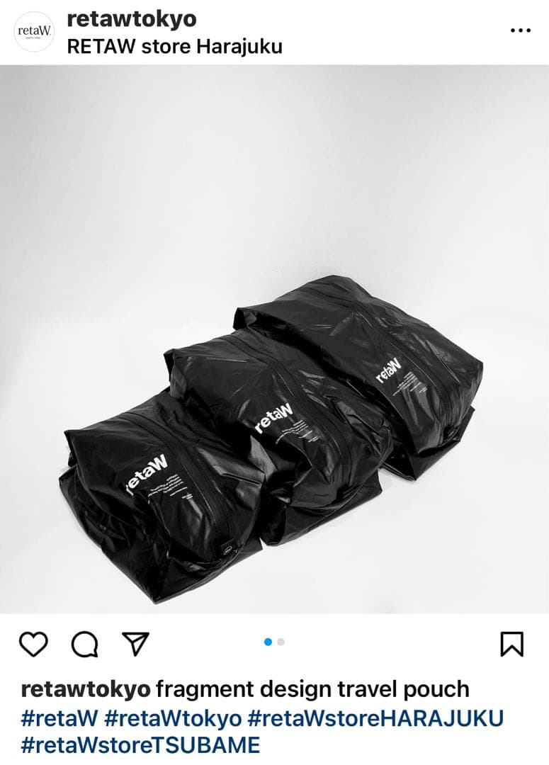 retaW travel poach black fragment フラグメント