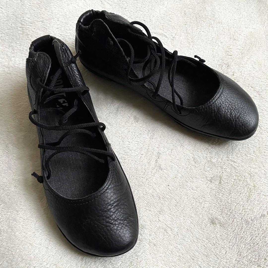 【美品✨】Camper ライトニナ　レースアップバレエシューズ　24cm レザー