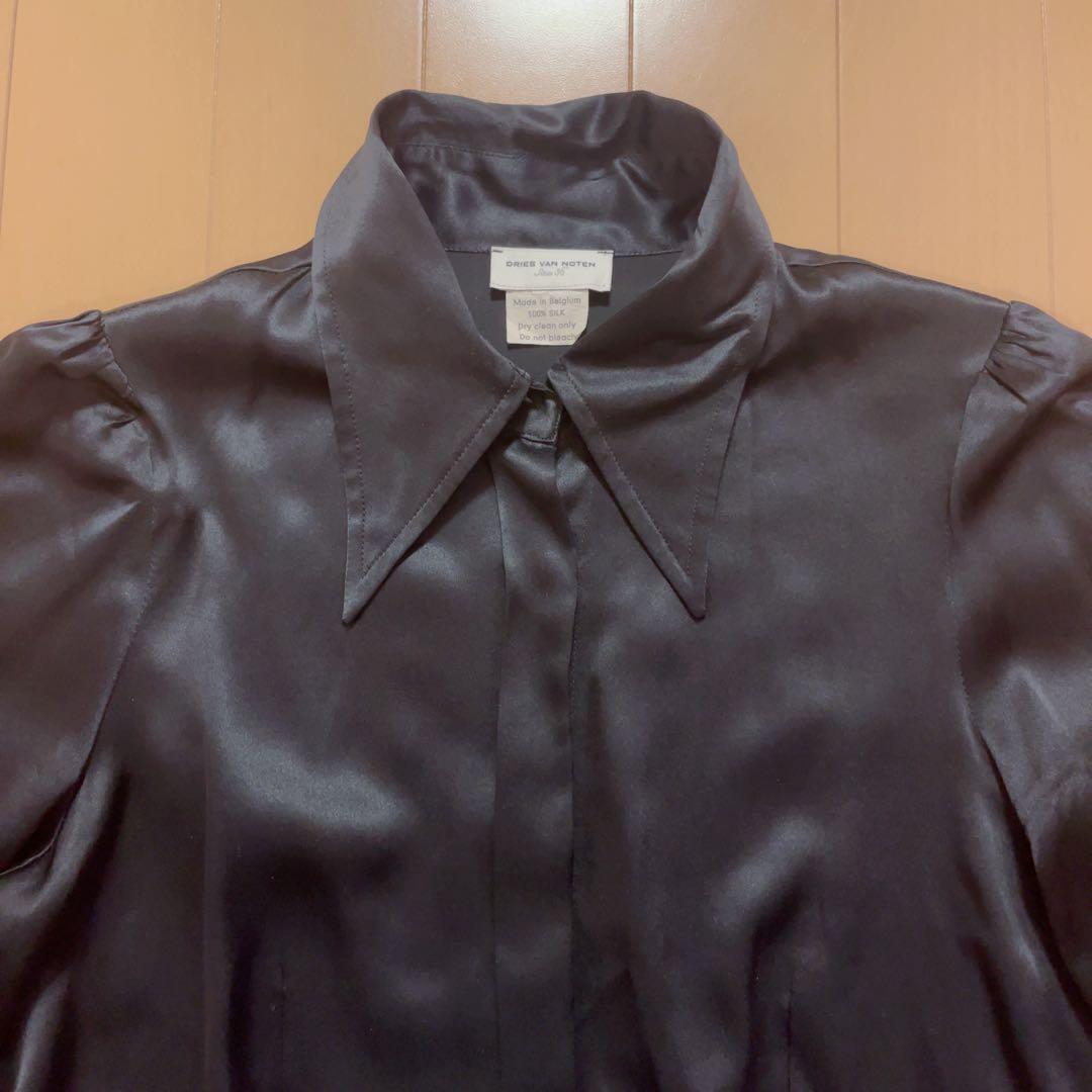 激レア　DRIES VAN NOTEN ドリスヴァンノッテン　シルク　シャツ　黒