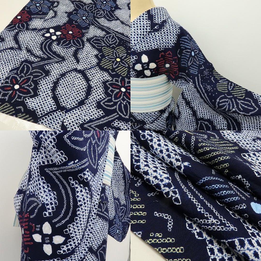 Gatti✺美品 有松鳴海絞り 綿 トールサイズ 高級浴衣 A3475