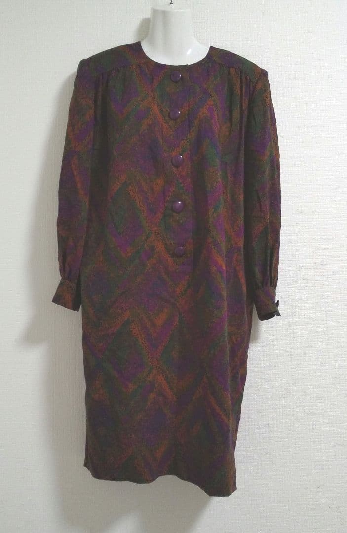 ky261 GIVENCHY コクーン ワンピース モザイク風プリント 毛100