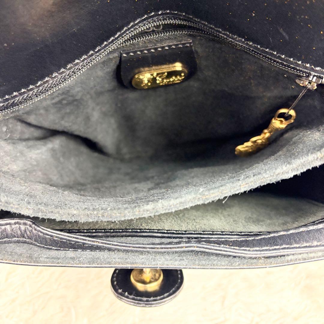 【美品】オールドグッチ オールレザー インターロッキング ショルダーバッグ