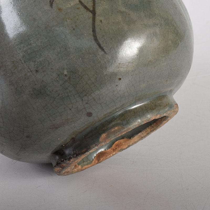 李朝　高麗青磁　象嵌花文　徳利　V　R7994