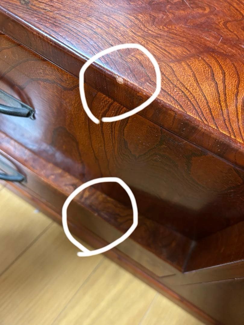 和製木製ドレッサー・鏡台 5引き出し付き　和箪笥