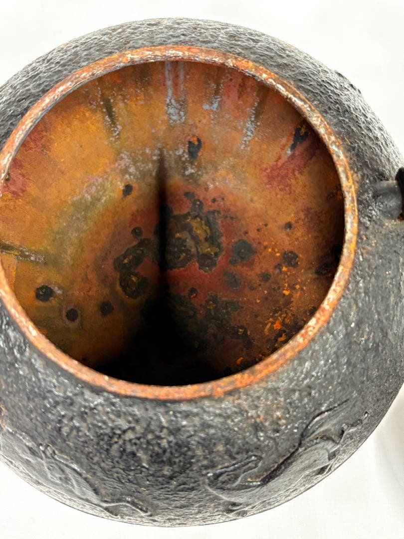 南部鉄器 鉄瓶 馬肌 アンティーク　骨董 馬 馬2頭 ウマ