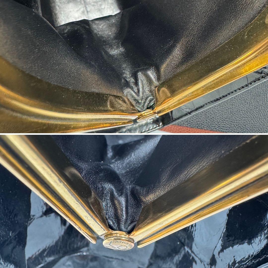 週末セール‼️フランス　アンティーク　総クロコダイル黒色バック。長期保存、現状