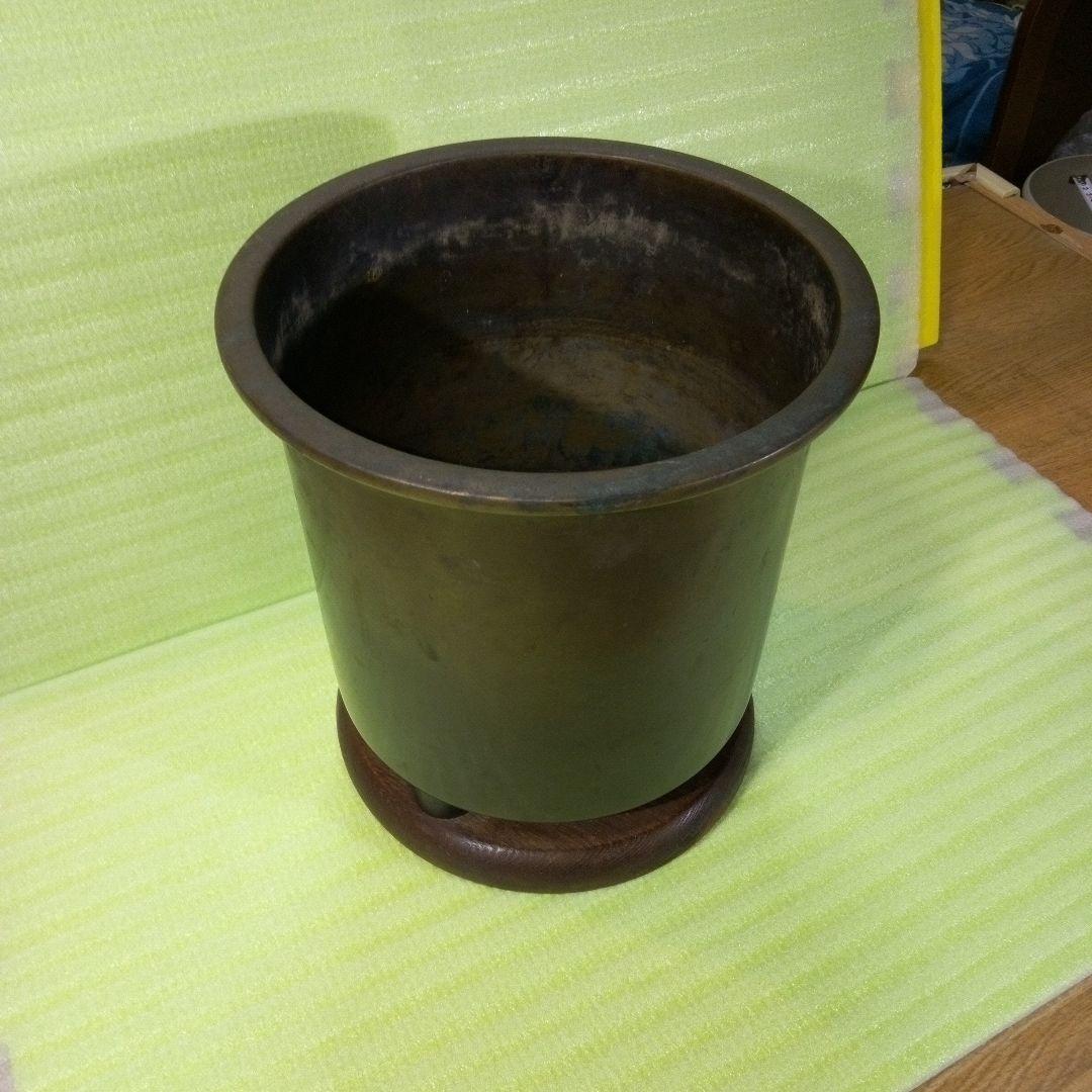 火鉢　手火鉢　木の土台有り　レトロ　古民具　古道具　美術火鉢　インテリア