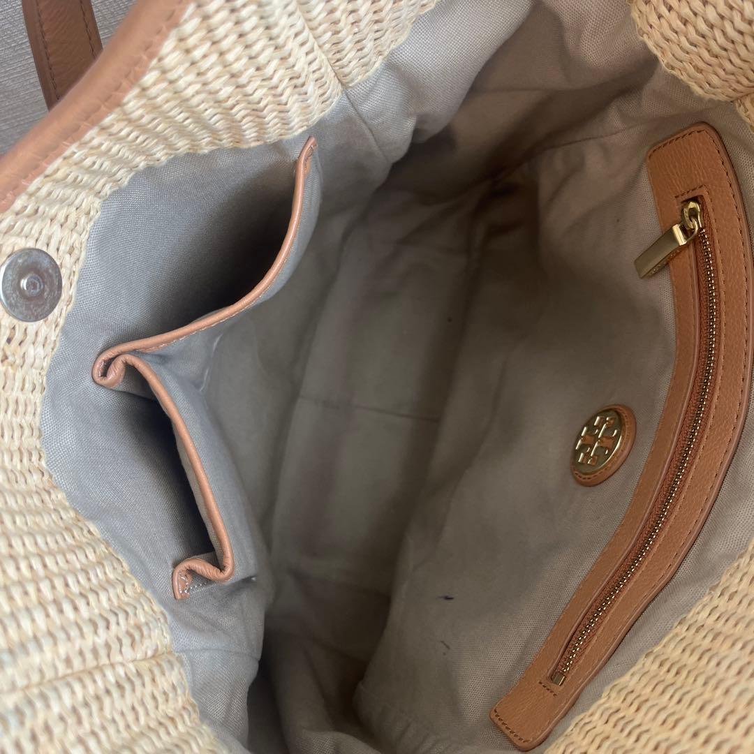 Tory Burch トリーバーチ　かごバッグ トートバック　ベージュ　A4