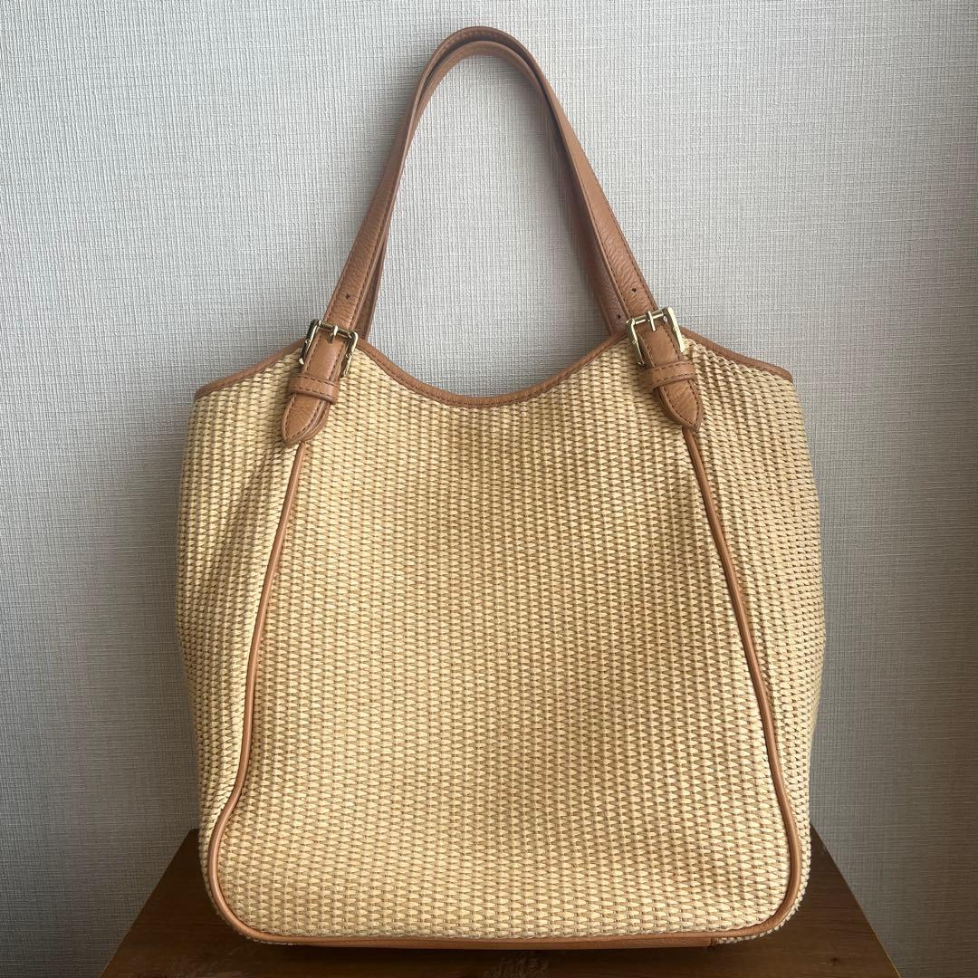 Tory Burch トリーバーチ　かごバッグ トートバック　ベージュ　A4