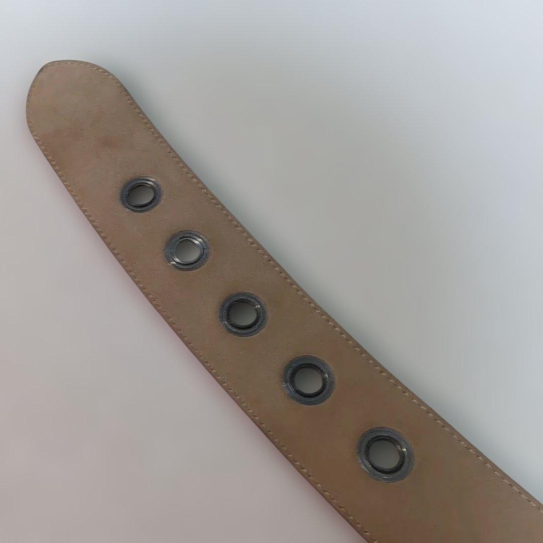 希少美品 PRADAラウンドシェイプ スエード/レザー レディースデザインベルト