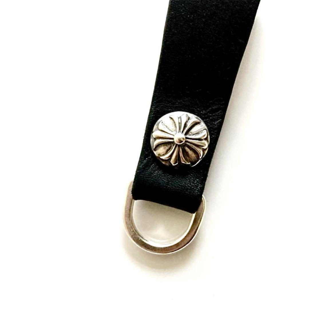 クロスボール シルバー925 ベルトループレザー Dカン ハンドメイド