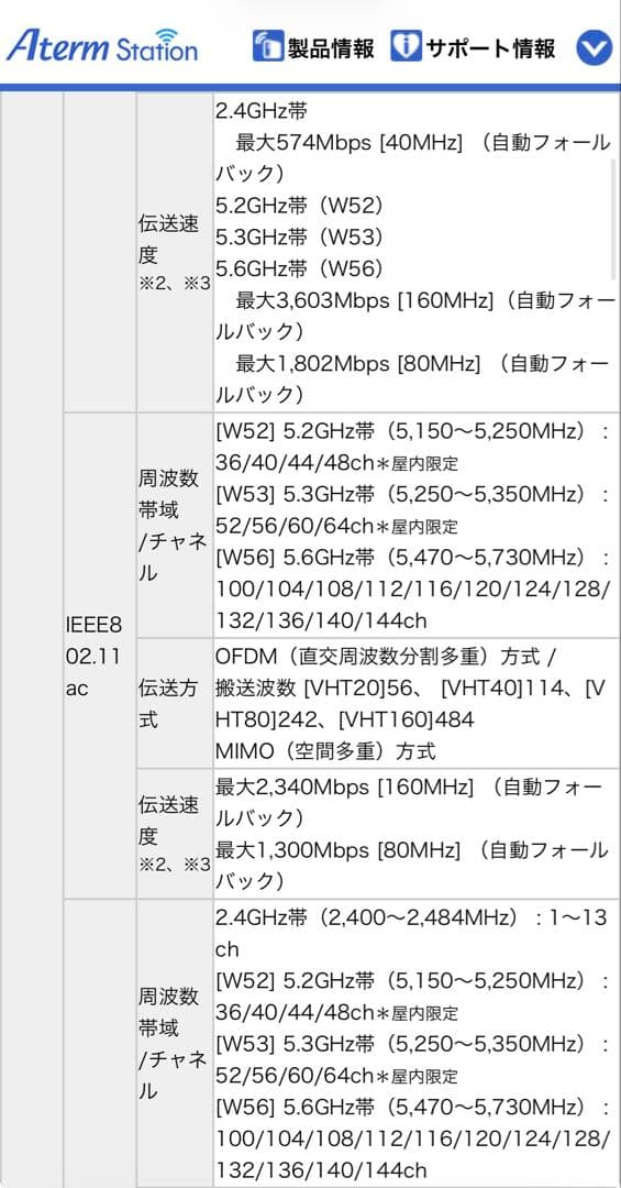 NEC Aterm PA-WX4200D5 Wi-Fiルーター