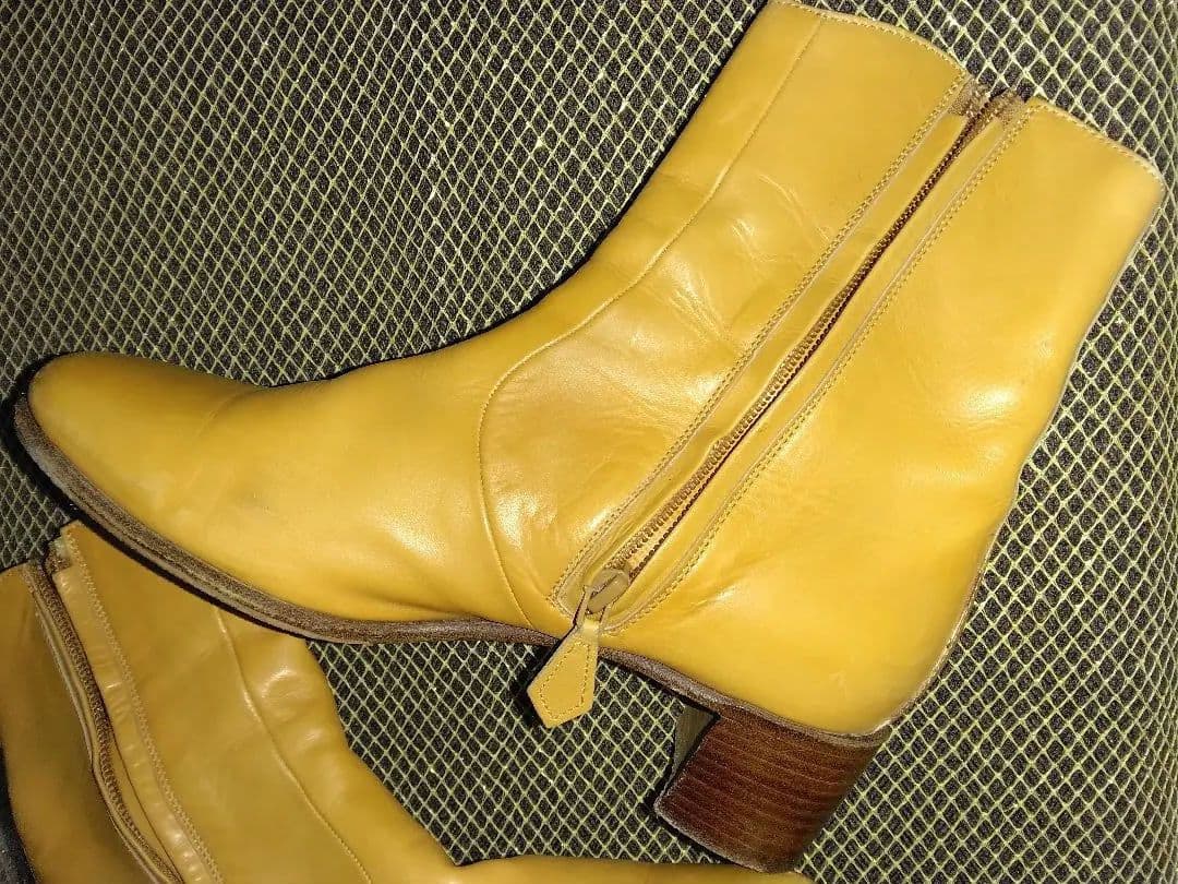 usako様おまとめ専用✴エルメスオレンジカラー本革レザーブーツ太ヒール36✴他