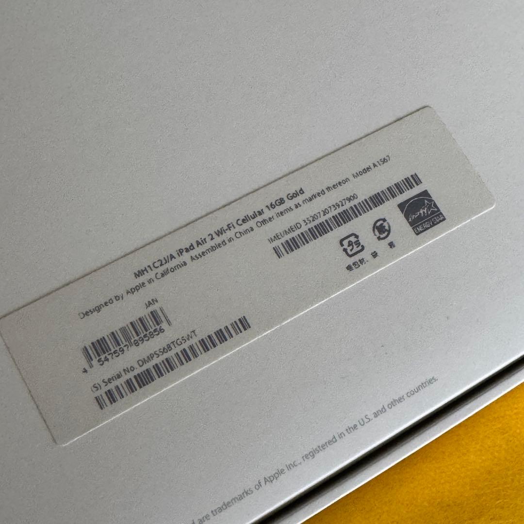 匿名発送 iPad Air2 16GB Wi-Fi Cellular オマケ付