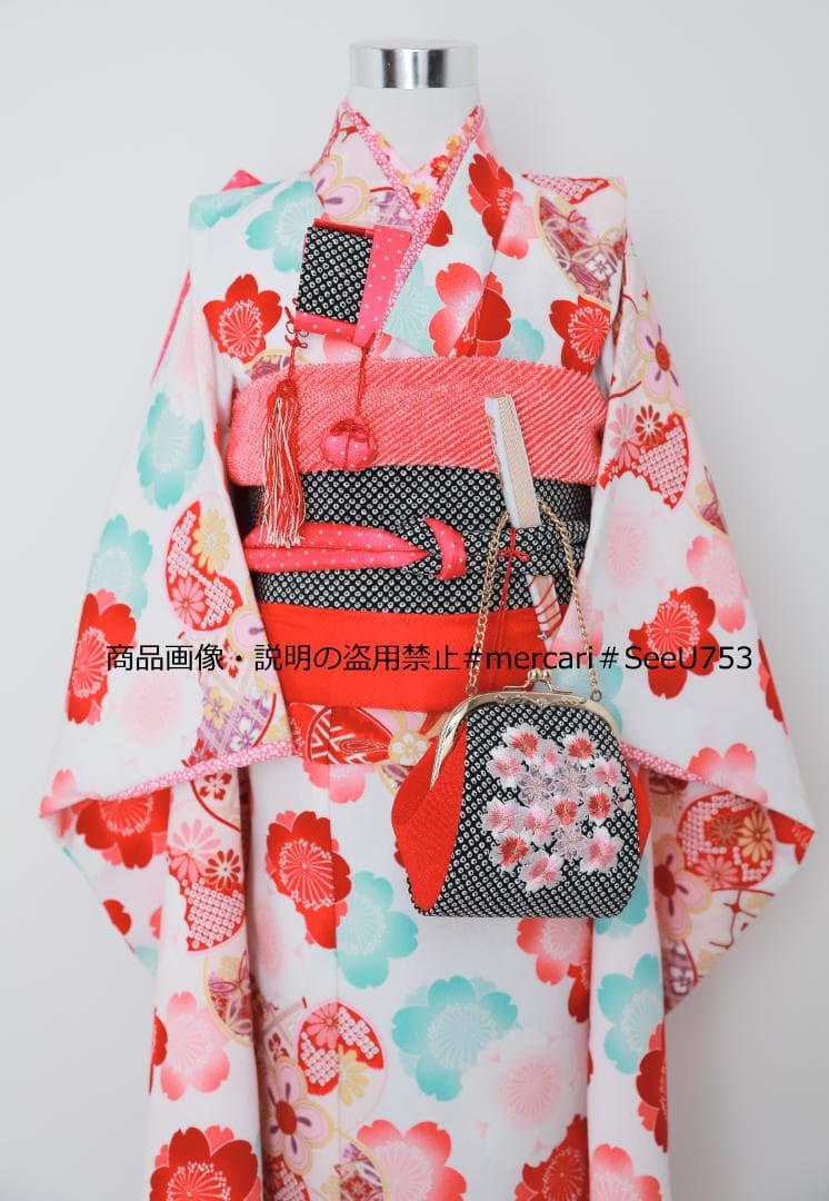 七五三　7歳　乙葉　着物　セット　女の子 *b28