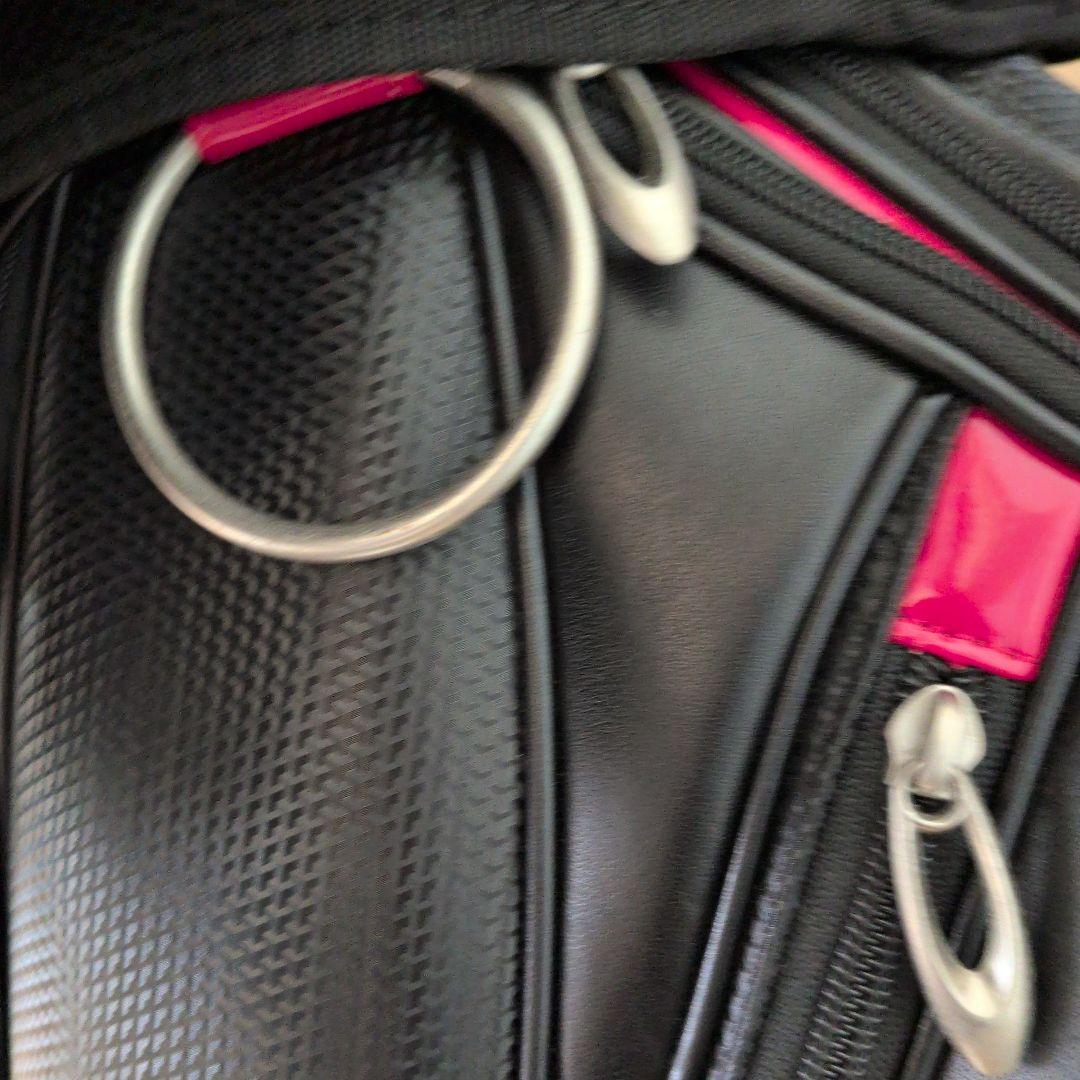 送料無料/美品　TOURSTAGE キャディバッグ 黒/赤