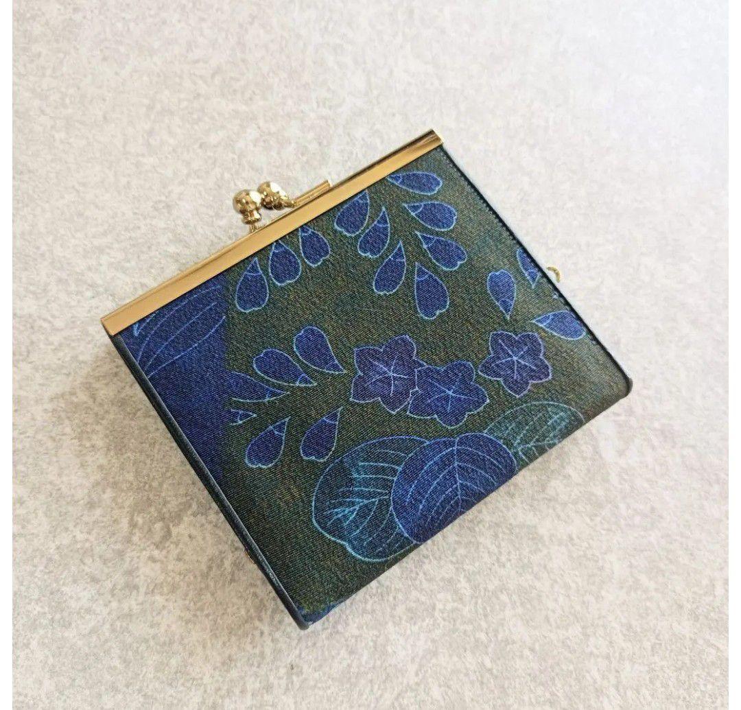 木箱入 藍染 高級 加賀友禅 ミニ財布 小銭 小物入れ 日本伝統工芸 絹100％