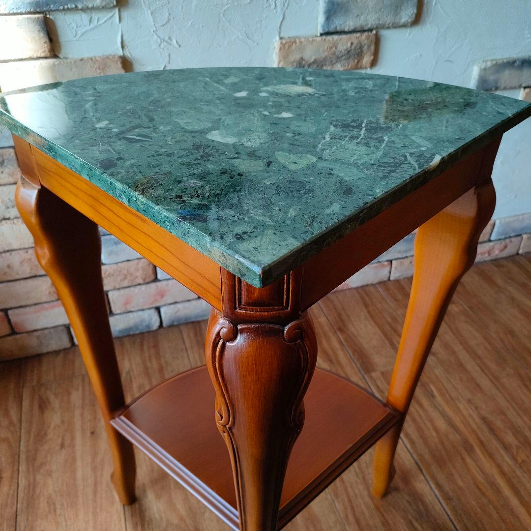 美品 大理石 イタリア製 猫脚 コーナーテーブル コンソールテーブル